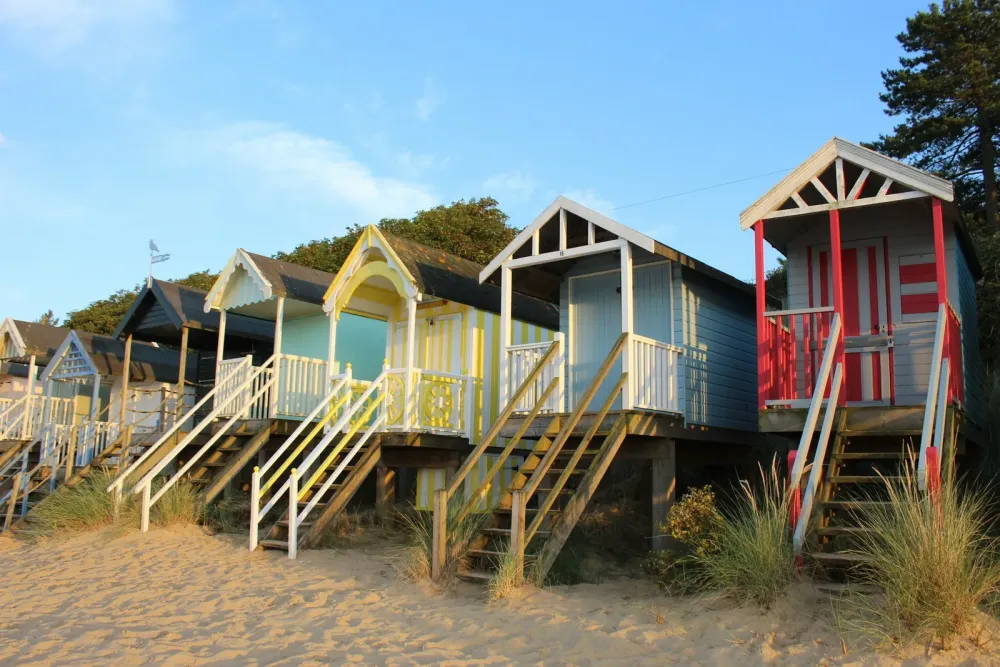 Beach huts, arranged on the preview page.